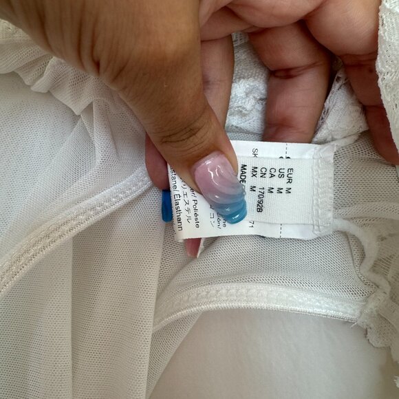 White Corset Body Suit Size M - Picture 6 of 7